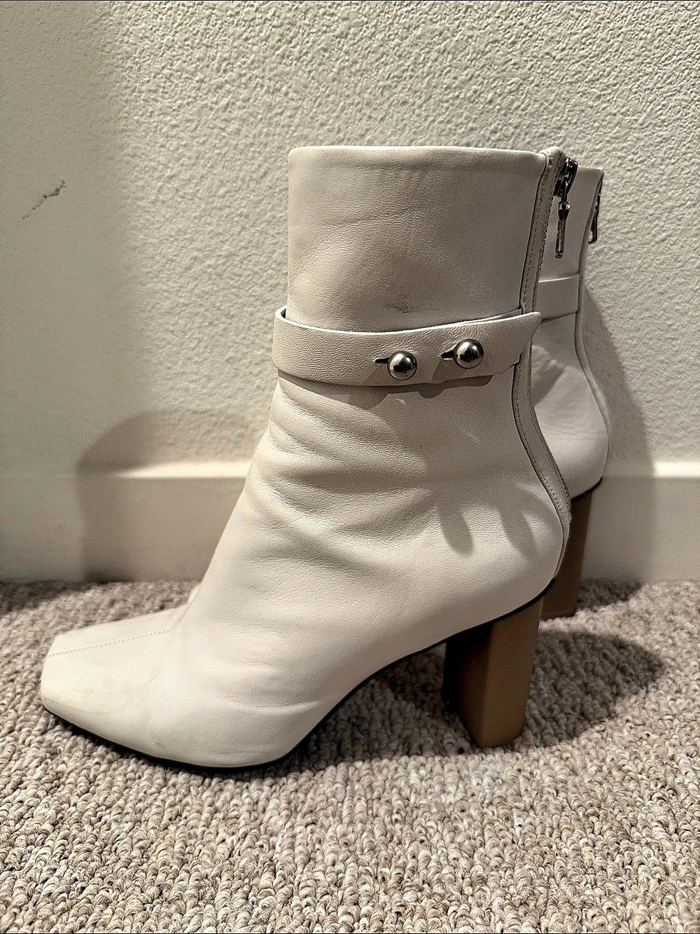 Rag & Bone White Heeled Ankle Boots US 8